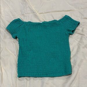 Urban Heritage Green Off-Shoulder Crop Top